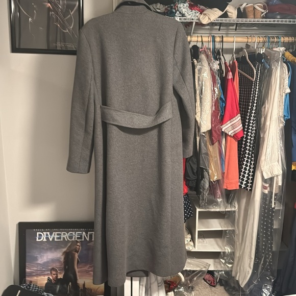 EUC Tory Burch Gray Wool Long Coat Sz. 10 - Picture 3 of 4